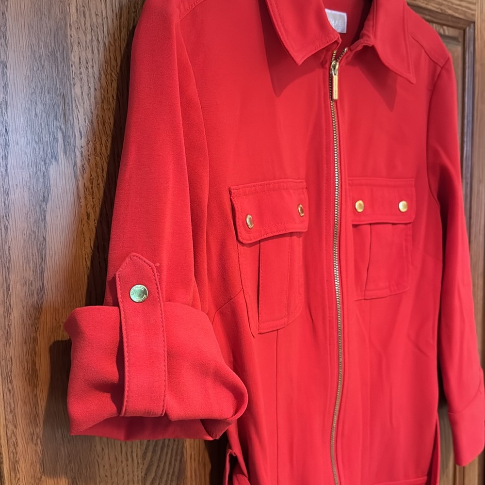 Michael Kors belted, zip up dress. Can be worn long or short sleeved. EUC XSmall - Picture 4 of 5